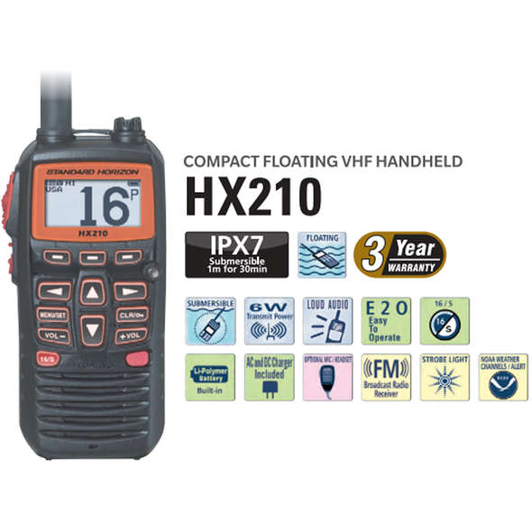 VHF PORTATILE HORIZON HX210E
